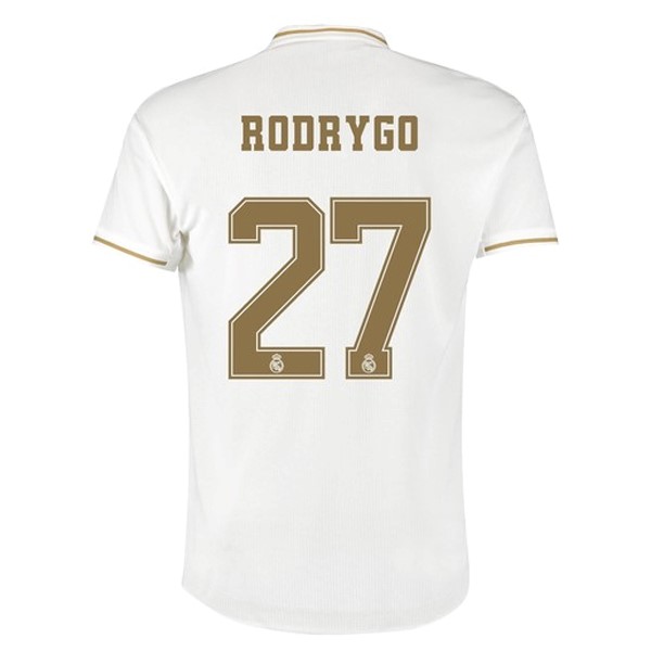 Camiseta Real Madrid NO.27 Rodrygo Primera equipación 2019-2020 Blanco